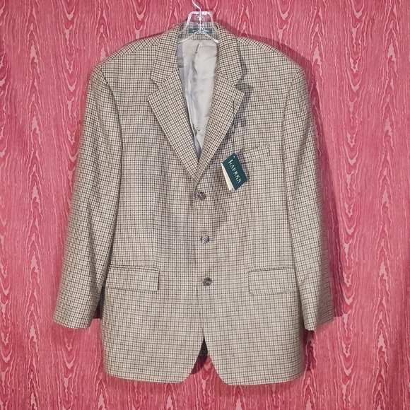 RALPH LAUREN GREEN LABEL 3 Button Long Sleeve Pure New Wool Blazer Men's Sz 44R - Picture 14 of 14